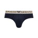 Emporio Armani Set 3 Slip in Cotone stretch con vita elastica e logo lettering