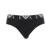 Emporio Armani Set 3 Slip Black/Lime in cotone elasticizzato vita elastica con logo bold monogram