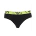 Emporio Armani Set 3 Slip Black/Lime in cotone elasticizzato vita elastica con logo bold monogram