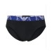 Emporio Armani Set 3 Slip Black in cotone elasticizzato vita elastica con logo bold monogram