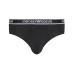 Emporio Armani Set 3 Slip black/red in cotone stretch con vita elastica e logo lettering