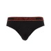 Emporio Armani Set 3 Slip black in cotone stretch con vita elastica e logo lettering multicolor