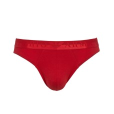 Emporio Armani Slip red in cotone stretch con vita elastica e logo lettering