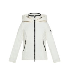 Peuterey Giubbotto bianco con cappuccio e chiusura con zip