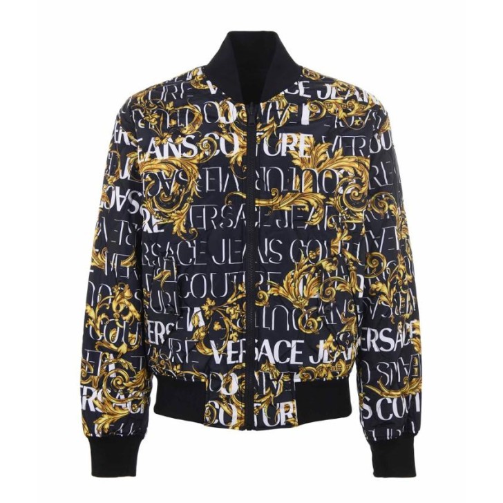 Versace Jeans Couture Giubbotto con stampa Logo Couture reversibile Nero