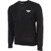 Emporio Armani Maglioncino nero in pura lana vergine con logo aquila