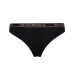 Emporio Armani Brasialiana Black in stretch di cotone con vita elastica e logo lettering nude