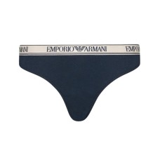 Emporio Armani Brasialiana Blu in stretch di cotone con vita elastica e logo lettering