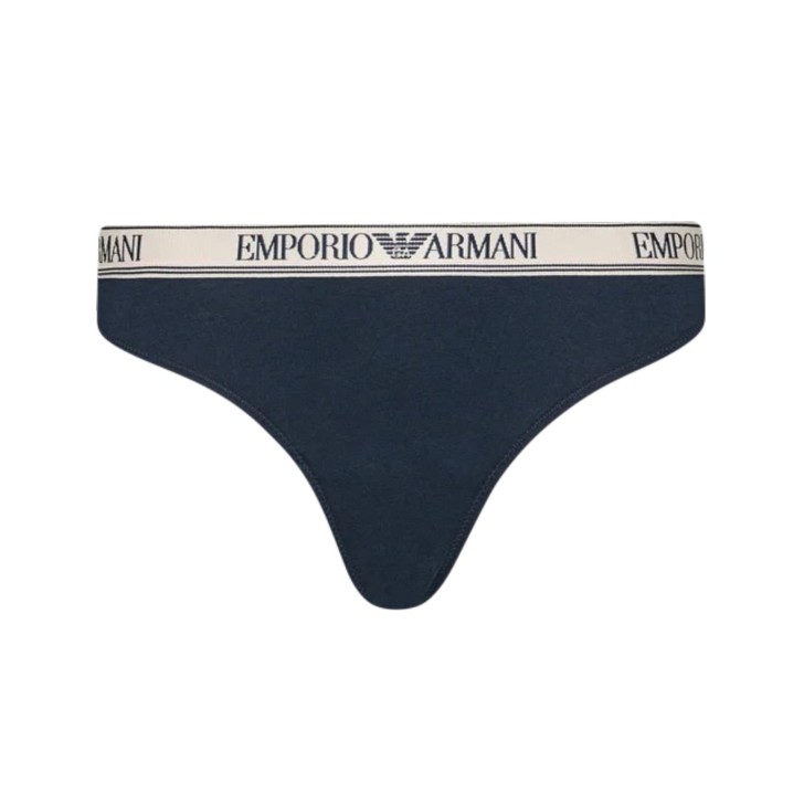 Emporio Armani Brasialiana Blu in stretch di cotone con vita elastica e logo lettering