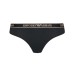 Emporio Armani Bi-Pack Brasialiana Black in stretch di cotone con vita elastica e logo lettering