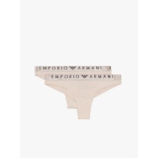 Emporio Armani Bi-Pack Brasialiana Nude con vita elastica e logo lettering