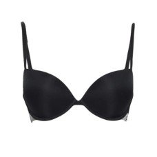 Emporio Armani reggiseno nero in microfibra con spalline regolabili e profilo elastico logato