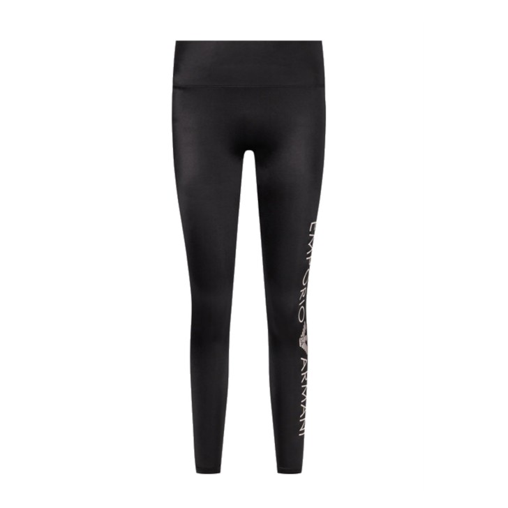 Emporio Armani Leggings nero con maxi logo lettering 