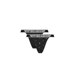Emporio Armani Bi-Pack Thong black con vita elastica e logo lettering