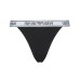 Emporio Armani Bi-Pack Thong Black con vita elastica e logo lettering