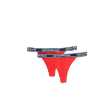 Emporio Armani Bi-Pack Thong red con vita elastica e logo lettering