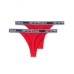 Emporio Armani Bi-Pack Thong red con vita elastica e logo lettering