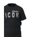 Dsquared2 T-shirt in cotone nera a manica corta con maxi logo DSQUARED2 ICON