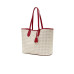Pollini Borsa a spalla Avorio con stampa Heritage e inserti rossi
