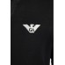 Emporio Armani Maglioncino nero in pura lana vergine con logo aquila