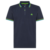 Peuterey Polo Blu da Uomo con logo a contrasto