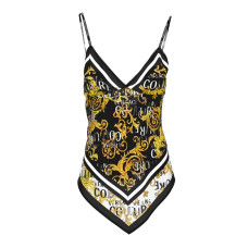 Versace Jeans Couture  Top Foulard nero con stampa Baroque all ove