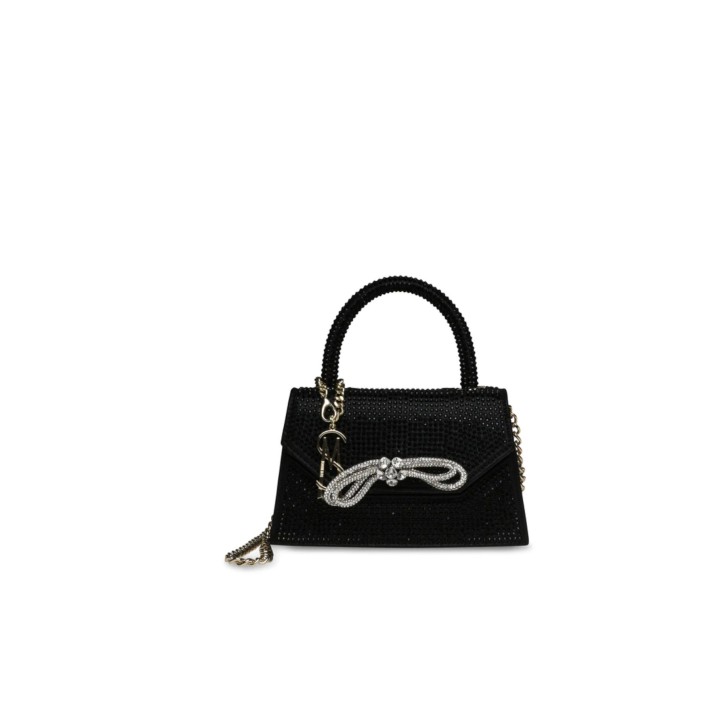 Steve Madden Mini Borsa a mano nera con strass All Over da Donna