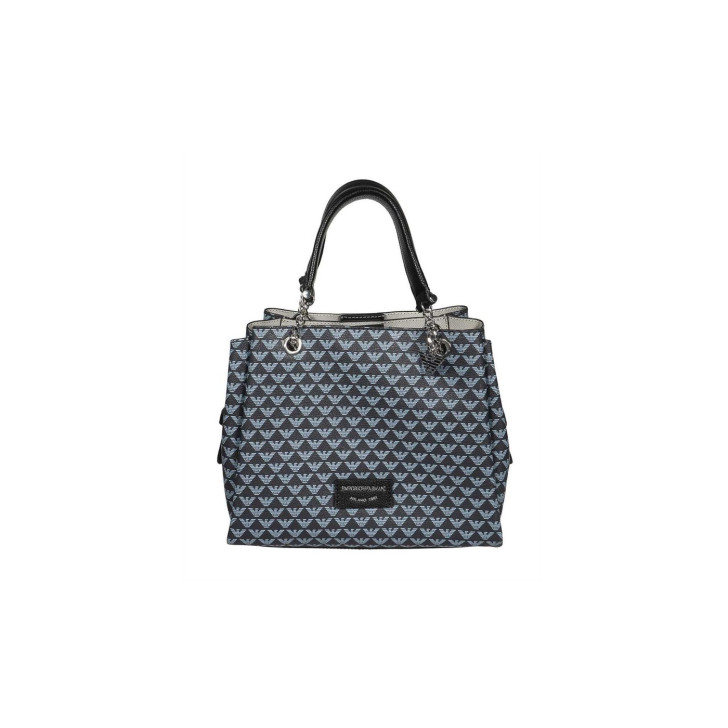 Emporio Armani Borsa a mano Blu con Stampa Monogram Eagle All Over e tracolla regolabile, estraibile