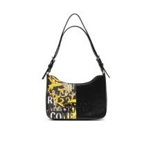 Versace Jeans Couture Borsa a Spalla da Donna Nera con stampa Logo Couture 