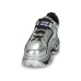 Buffalo Sneakers in pelle laminata argento con rifiniture black