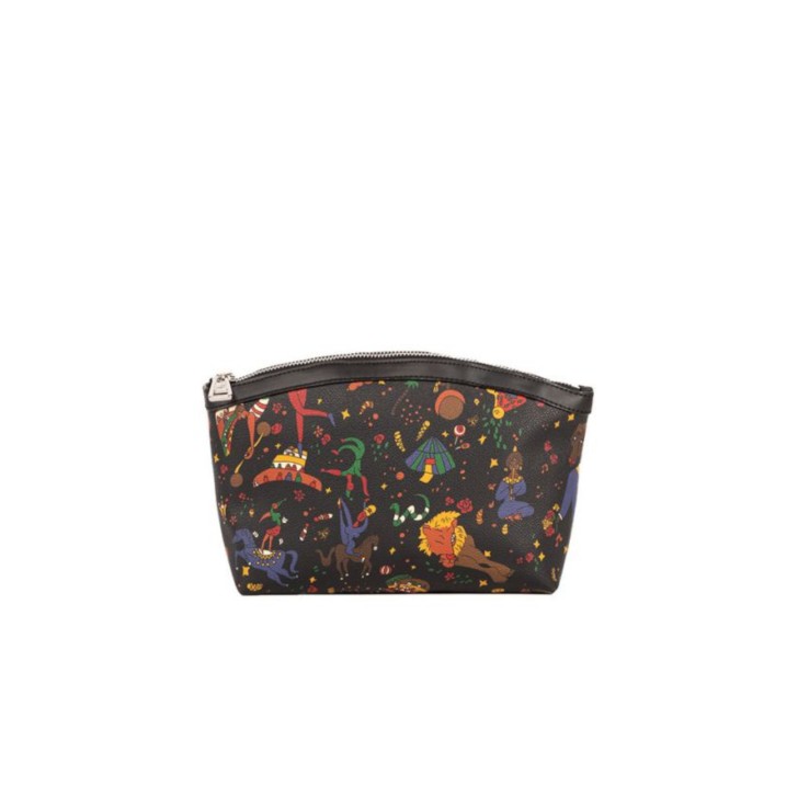Piero Guidi pochette nera con stampa magic circus