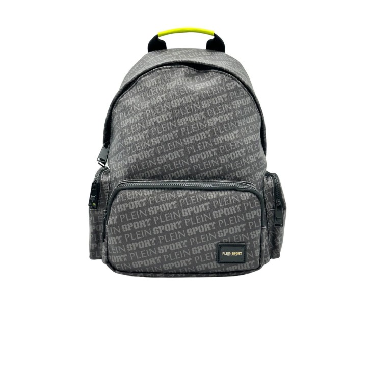 Plein Sport zaino in similpelle con logo lettering all-over a contrasto di colore