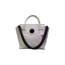 Plein Sport  Borsa a mano large bianca con tracolla regolabile estraibile