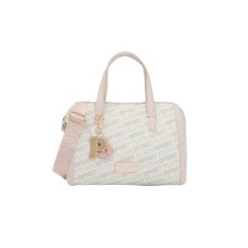 PLEIN SPORT BORSA A BAULETTO CON STAMPA ALL OVER BIANCA