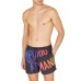 Emporio Armani Boxer da mare Nero in tessuto riciclato con maxi logo bold multicolore