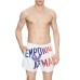 Emporio Armani Boxer da mare Bianco in tessuto riciclato con maxi logo bold multicolore