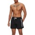 EMPORIO ARMANI BOXER DA MARE BLACK CON LOGO LETTERING WHITE RICAMATO 