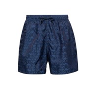 EMPORIO ARMANI BOXER DA MARE BLU NAVY CON LOGO LETTERING ALL OVER BLUETTE
