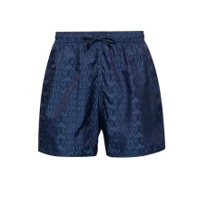EMPORIO ARMANI BOXER DA MARE BLU NAVY CON LOGO LETTERING ALL OVER BLUETTE