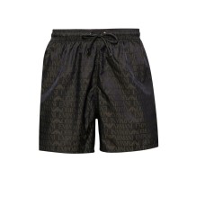 EMPORIO ARMANI BOXER DA MARE BLACK CON LOGO LETTERING ALL OVER GREEN 