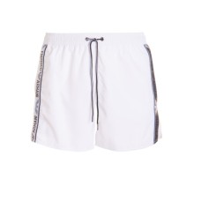 EMPORIO ARMANI BOXER DA MARE WHITE CON BANDE CON LOGO LETTERING 