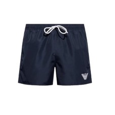 EMPORIO ARMANI BOXER DA MARE BLU NAVY CON LOGO AQUILA WHITE RICAMATO