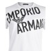 Emporio Armani T-Shirt a manica corta Bianca in cotone con maxi logo bold nero 