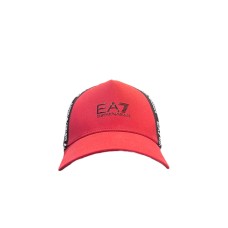 EA7 EMPORIO ARMANI CAPPELLO ROSSO CON LOGO NELLA PARTE ANTERIORE 