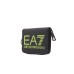 EA7 EMPORIO ARMANI PORTAMONETE UNISEX BLACK CON LOGO LETTERING GIALLO FLUO