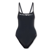 EMPORIO ARMANI COSTUME INTERO NERO CON LOGO LETTERING SILVER