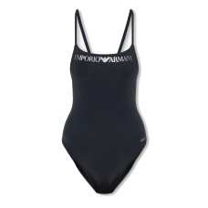 EMPORIO ARMANI COSTUME INTERO NERO CON LOGO LETTERING SILVER