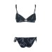 EMPORIO ARMANI BIKINI DUE PEZZI BLU CON LOGO LETTERING BIANCO ALL OVER