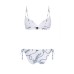 EMPORIO ARMANI BIKINI DUE PEZZI BIANCO CON LOGO LETTERING BLU ALL OVER