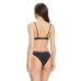 EMPORIO ARMANI BIKINI DUE PEZZI BLACK CON LOGO LETTERING SILVER